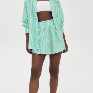 Lioness Green Striped Shorts